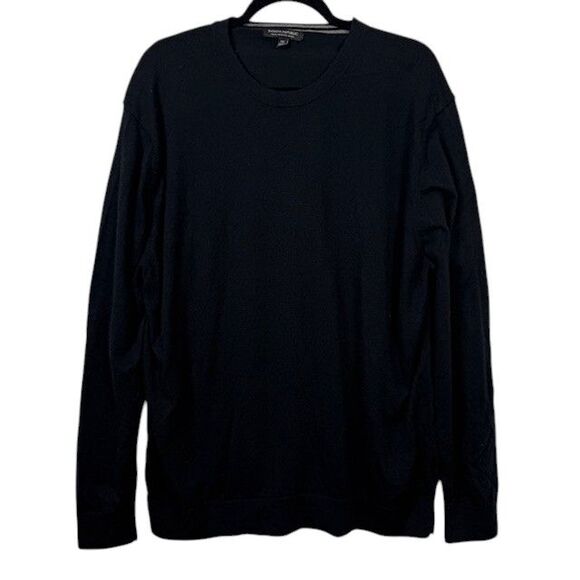 Banana Republic 100% Merino Wool Sweater Black Crewneck Size XXL - Picture 2 of 10